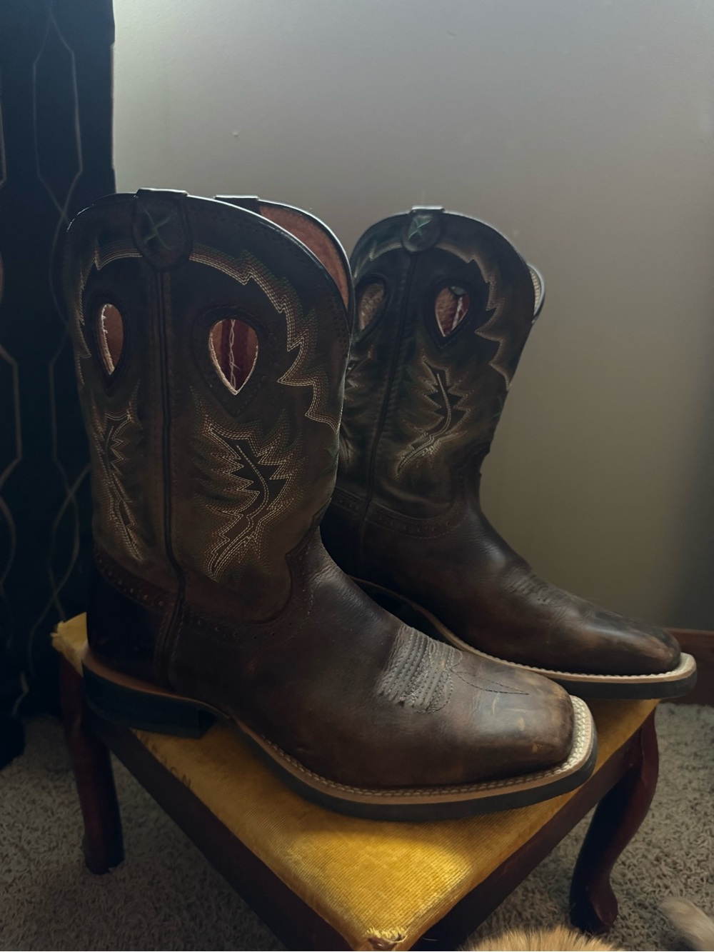 Twisted X Brown Leather Embossed Western Work Boots